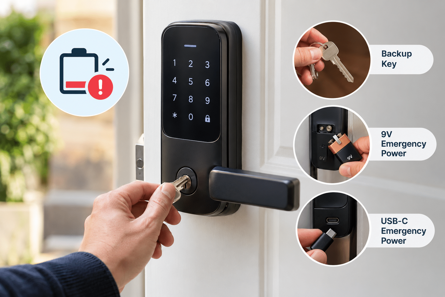 Keyless door lock battery dead